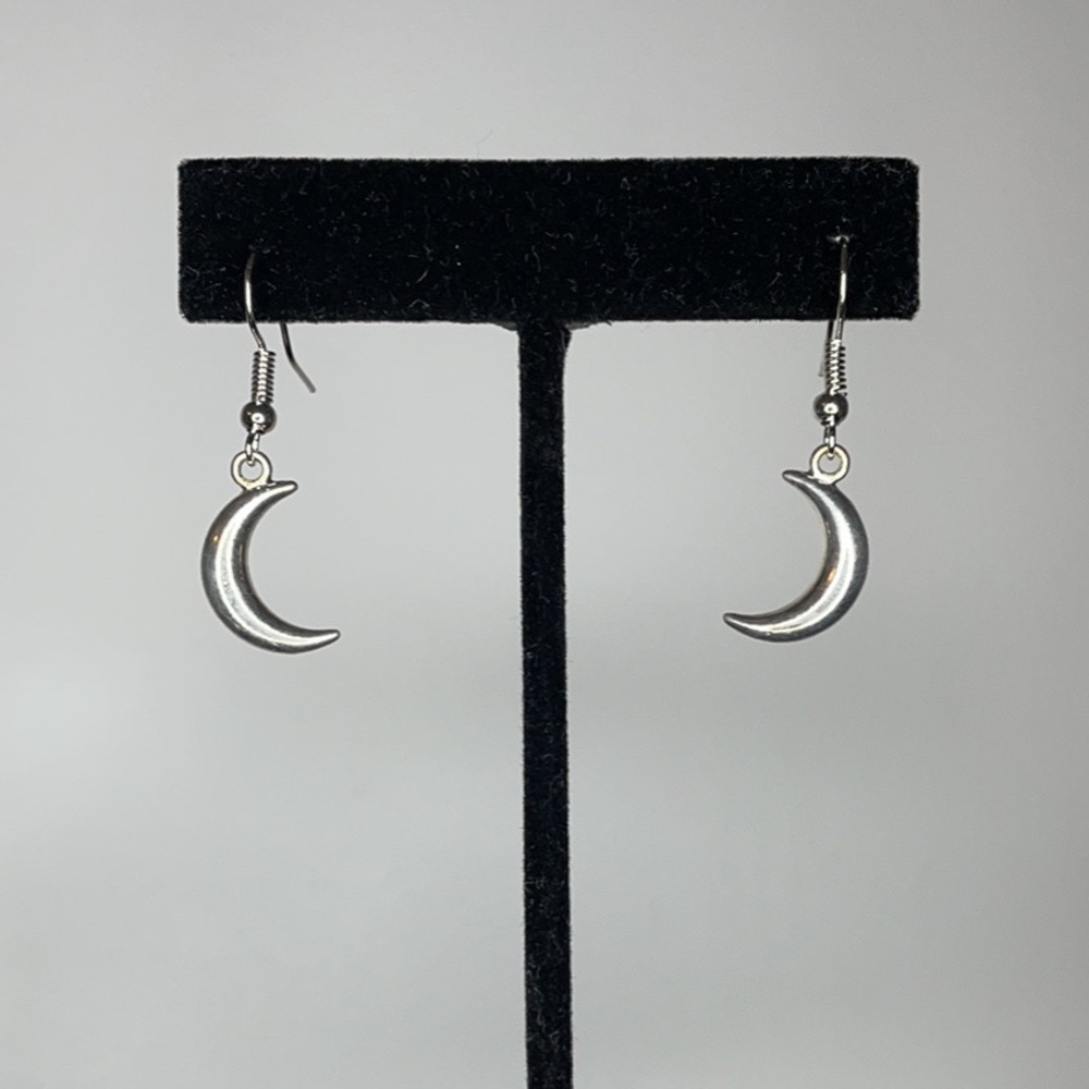 Silver moon earrings